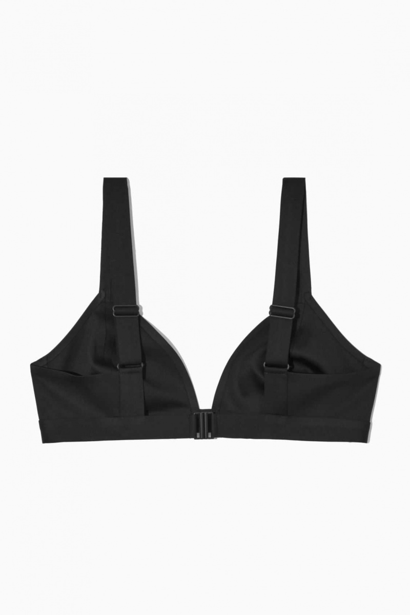 BLACK COS PLUNGE TRIANGLE BIKINI TOP | VSM-360948