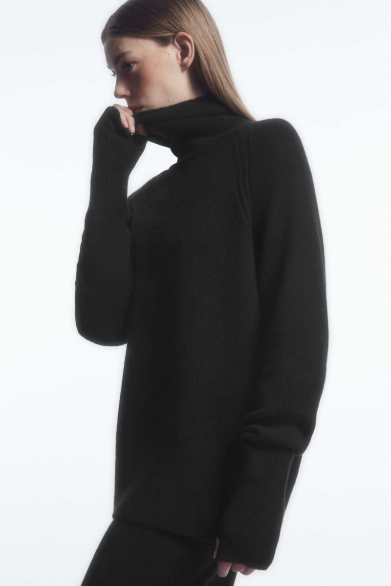 BLACK COS PURE CASHMERE TURTLENECK SWEATER | JWR-301785