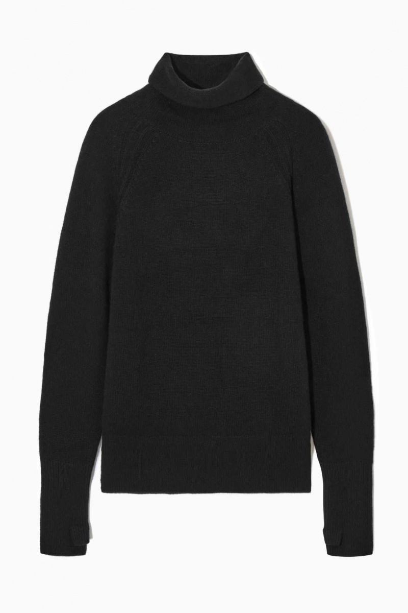 BLACK COS PURE CASHMERE TURTLENECK SWEATER | JWR-301785