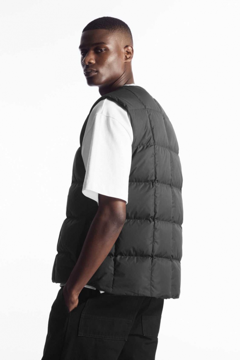 BLACK COS QUILTED PADDED LINER VEST | XDY-526938