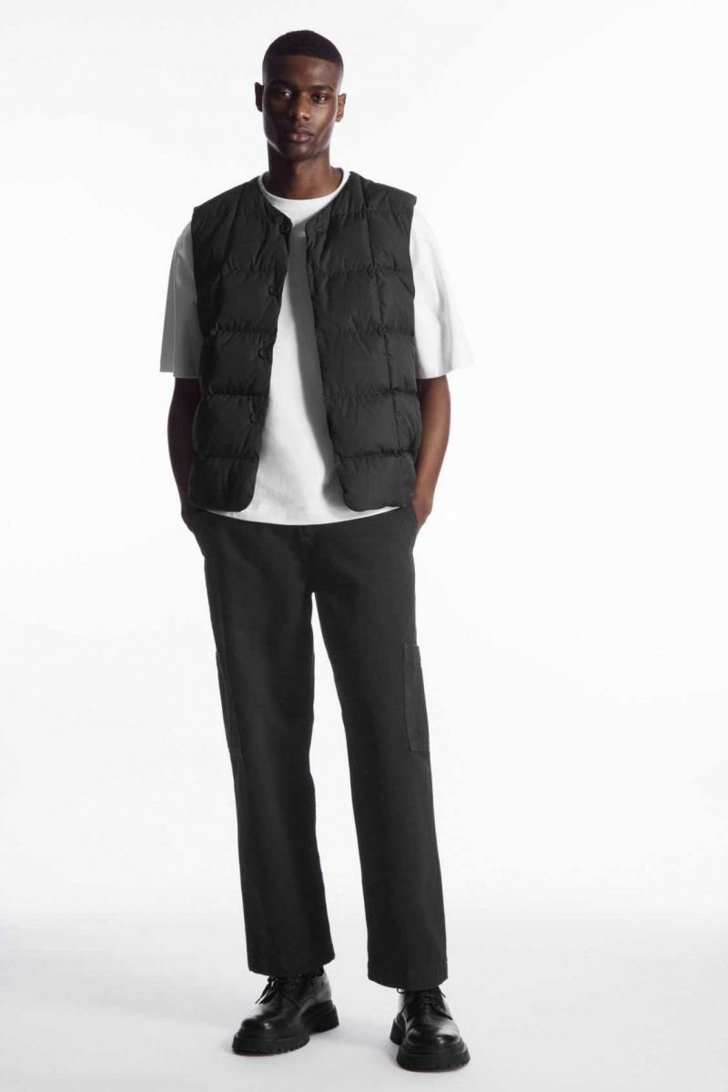 BLACK COS QUILTED PADDED LINER VEST | XDY-526938