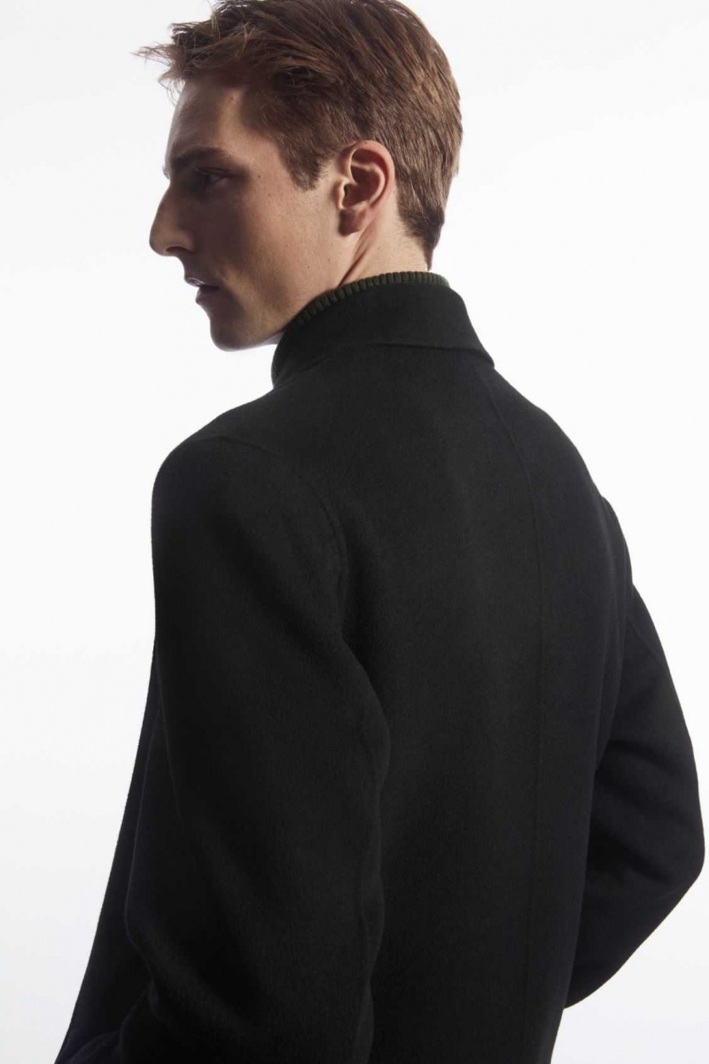 BLACK COS RELAXED-FIT DOUBLE-FACED WOOL COAT | SMW-461378