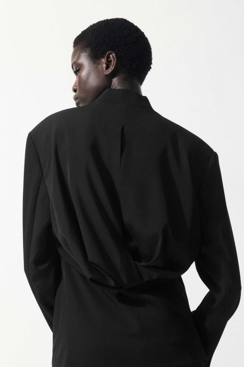 BLACK COS THE DRAPED-WAIST BLAZER | MOS-271509