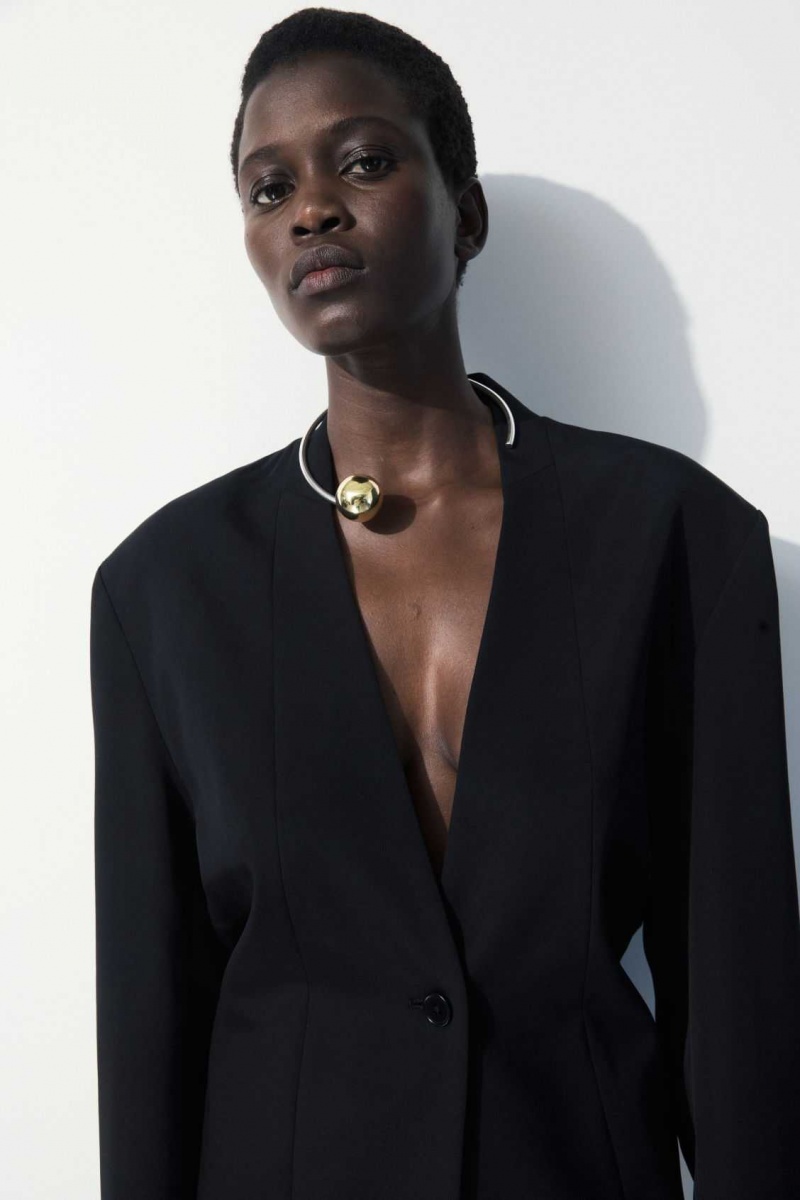 BLACK COS THE DRAPED-WAIST BLAZER | MOS-271509