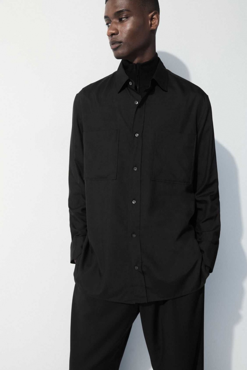 BLACK COS THE FLUID SILK SHIRT | QVD-816094