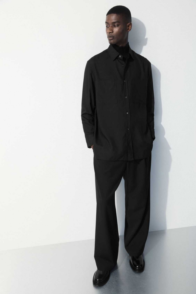 BLACK COS THE FLUID SILK SHIRT | QVD-816094