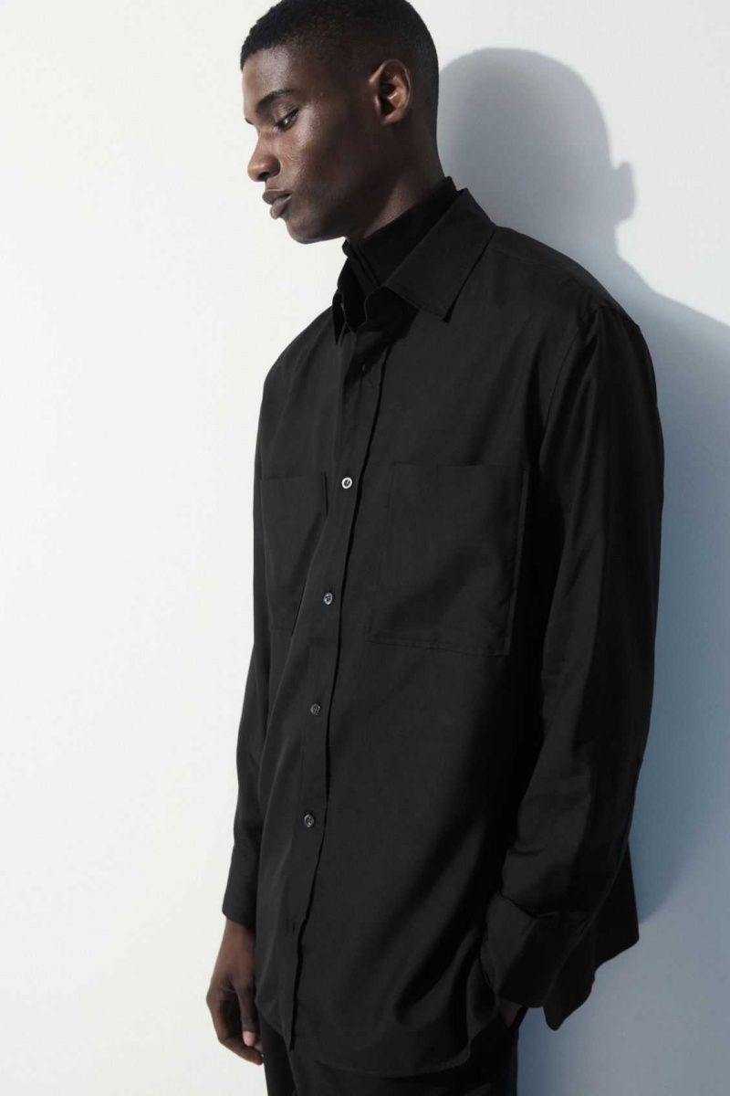 BLACK COS THE FLUID SILK SHIRT | QVD-816094