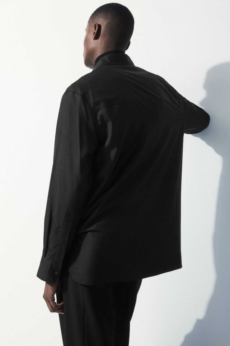 BLACK COS THE FLUID SILK SHIRT | QVD-816094