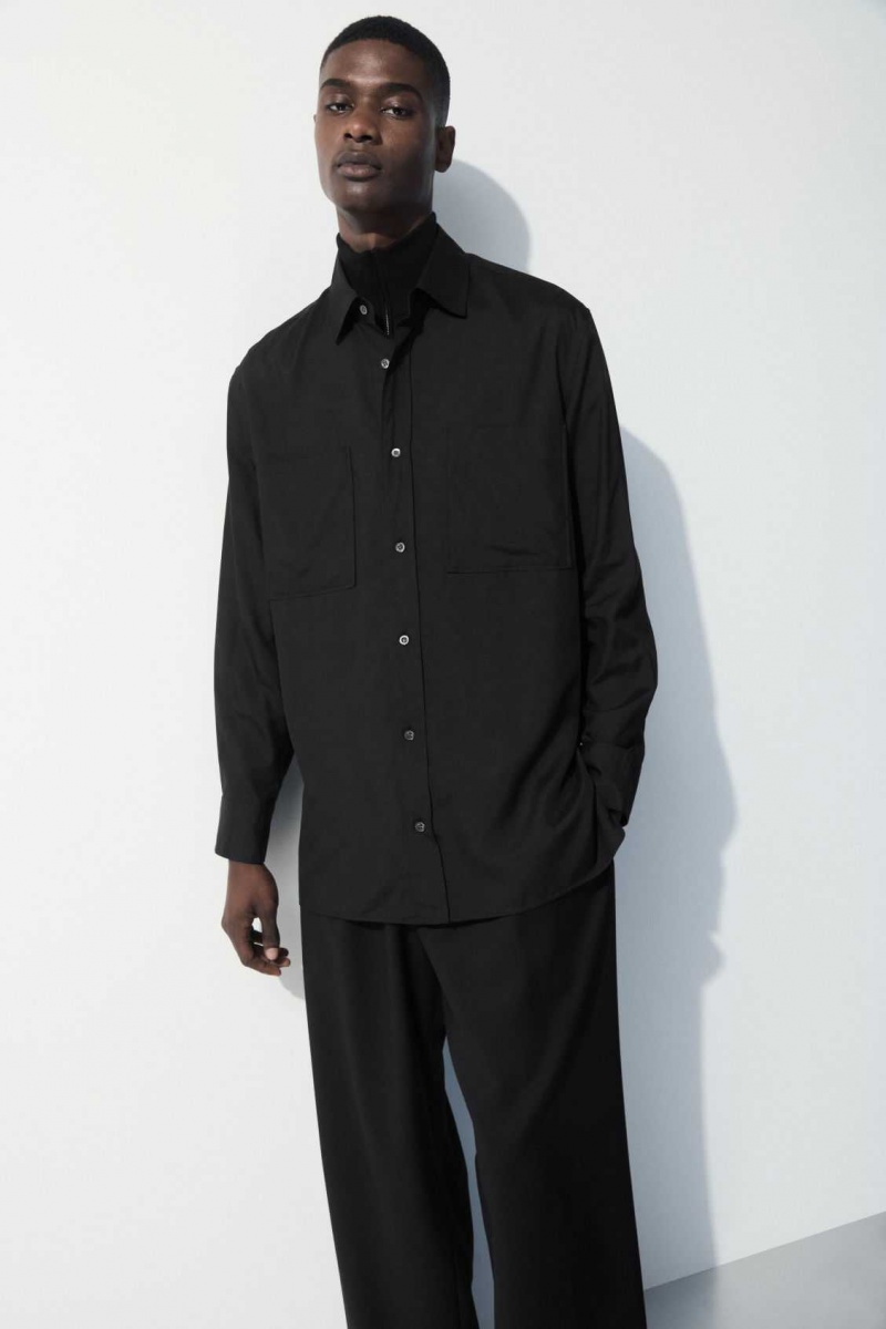 BLACK COS THE FLUID SILK SHIRT | QVD-816094