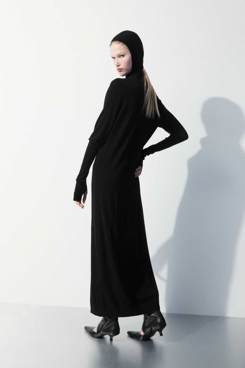 BLACK COS THE HOODED WOOL DRESS | CHZ-832971