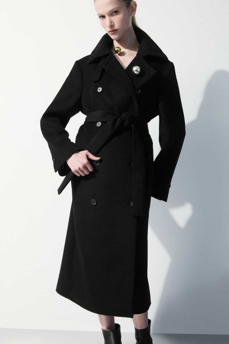 BLACK COS THE RECYCLED-CASHMERE TRENCH COAT | XVW-810324