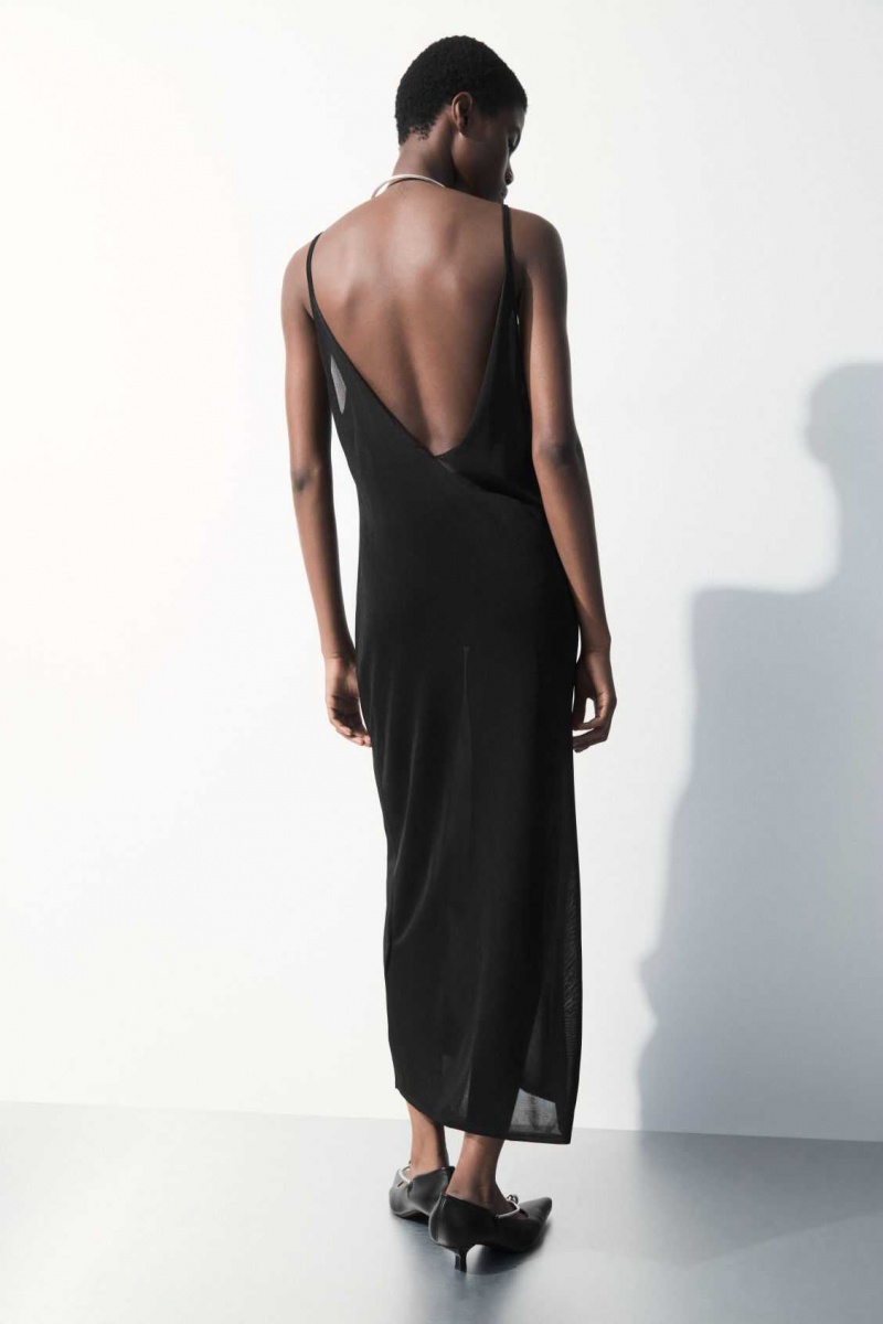 BLACK COS THE SHEER KNITTED SLIP DRESS | HGQ-730269