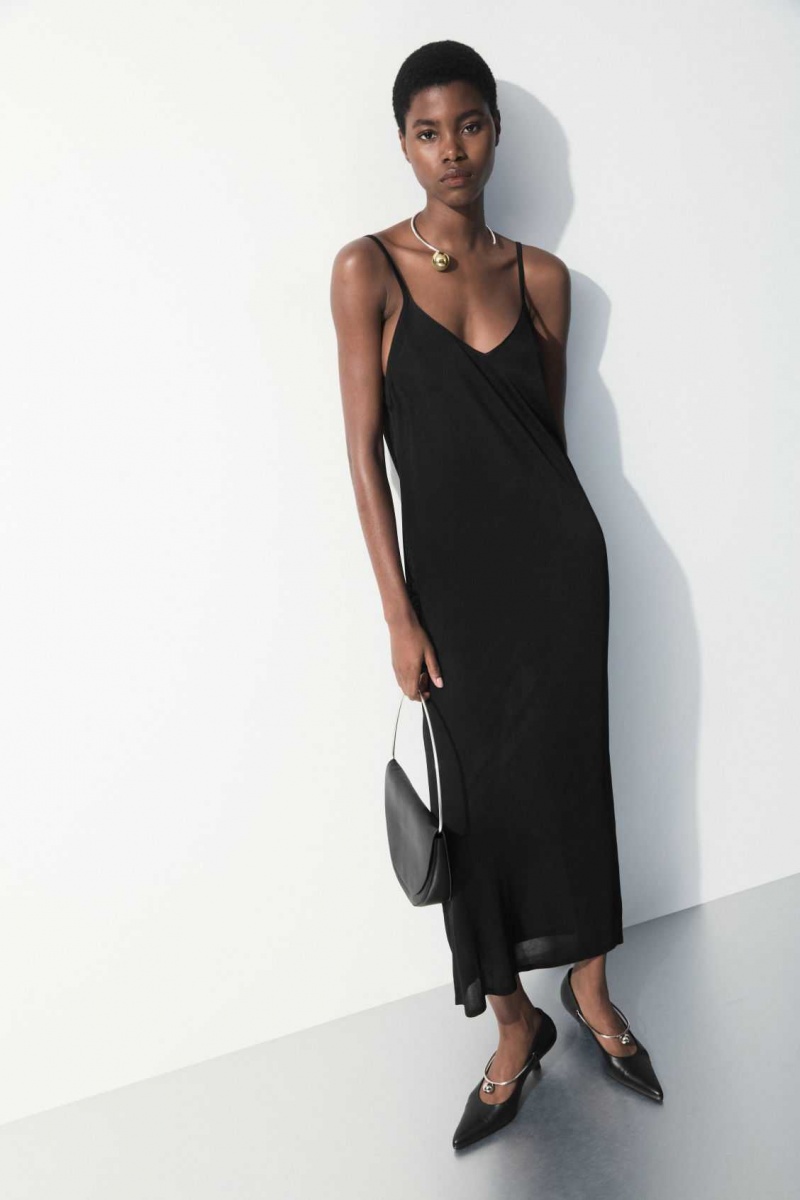 BLACK COS THE SHEER KNITTED SLIP DRESS | HGQ-730269