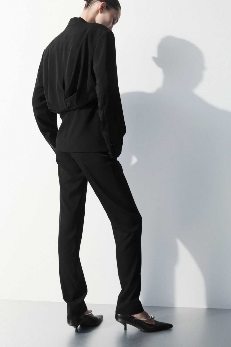 BLACK COS THE SILK-BLEND PANTS | SUN-981465