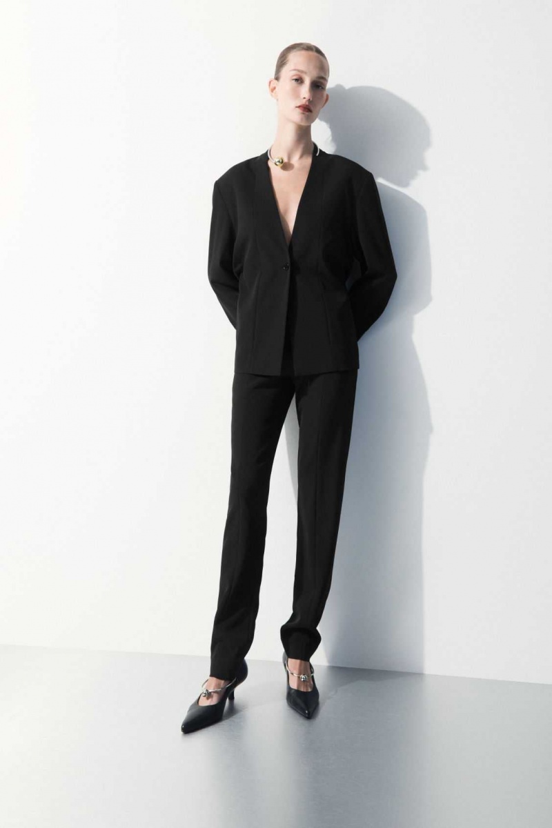 BLACK COS THE SILK-BLEND PANTS | SUN-981465