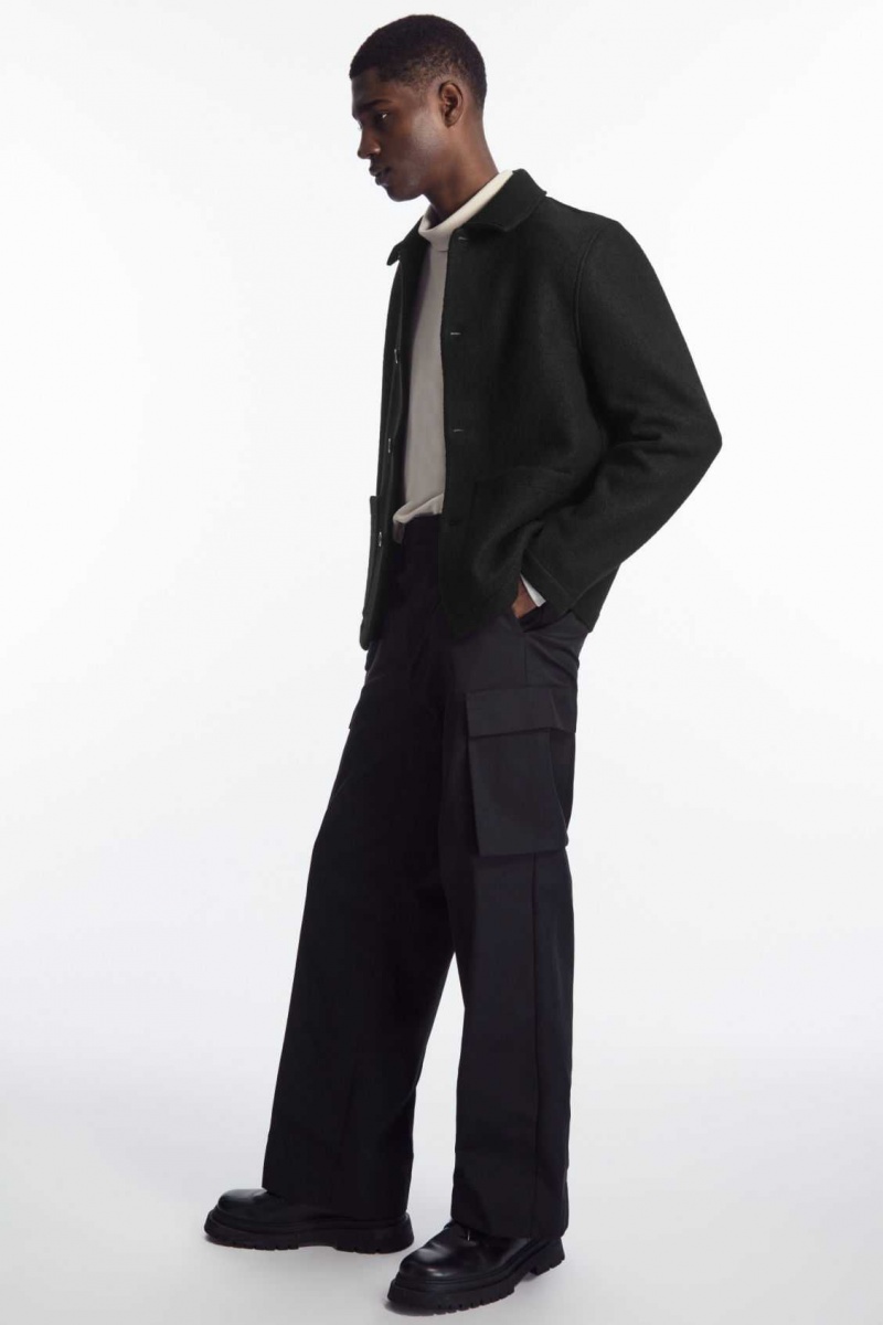 BLACK COS WIDE-LEG CARGO PANTS | LEM-186253