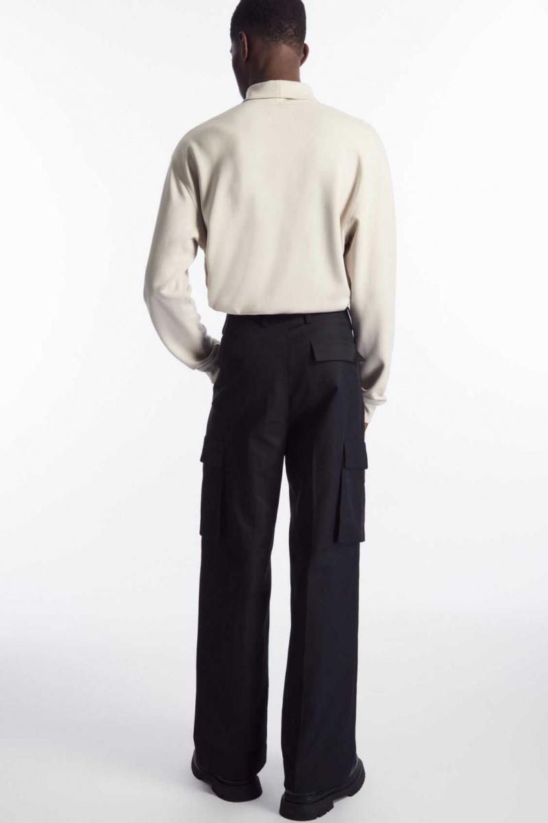 BLACK COS WIDE-LEG CARGO PANTS | LEM-186253