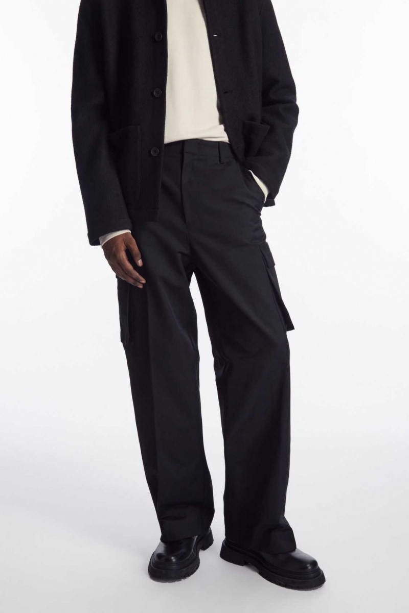 BLACK COS WIDE-LEG CARGO PANTS | LEM-186253