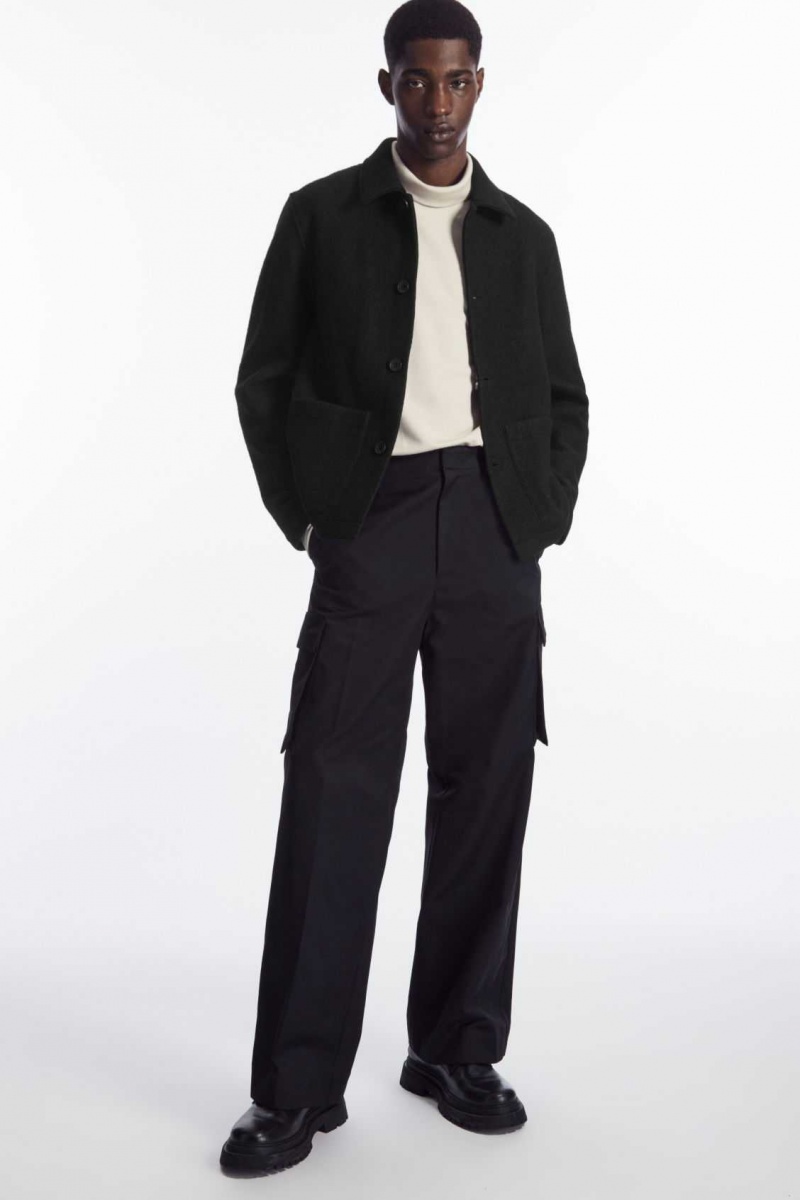 BLACK COS WIDE-LEG CARGO PANTS | LEM-186253