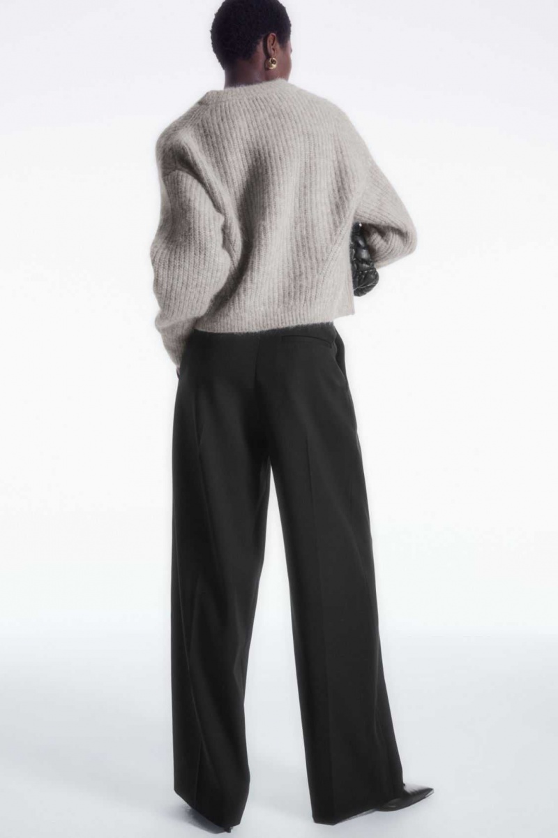 BLACK COS WIDE-LEG TAILORED WOOL PANTS | VCU-918504