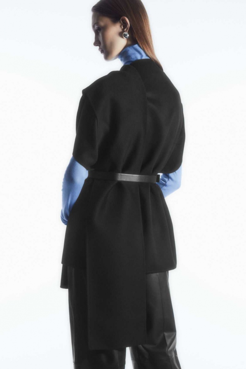 BLACK COS WOOL-BLEND CAPE | HVQ-023658