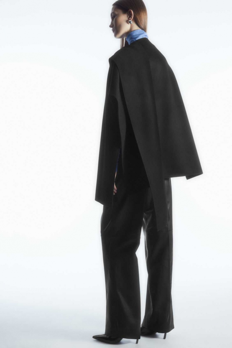 BLACK COS WOOL-BLEND CAPE | HVQ-023658