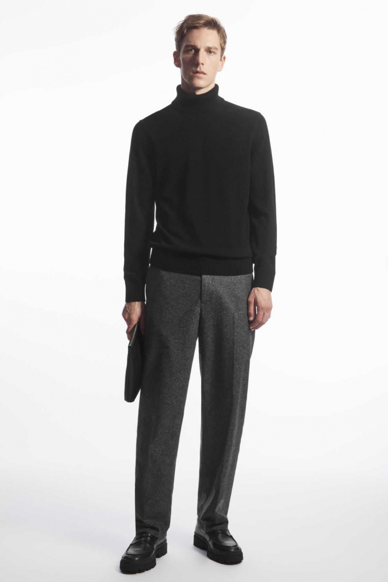 BLACK COS WOOL-CASHMERE TURTLENECK SWEATER | UIY-742839