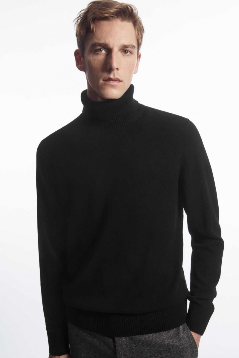 BLACK COS WOOL-CASHMERE TURTLENECK SWEATER | UIY-742839