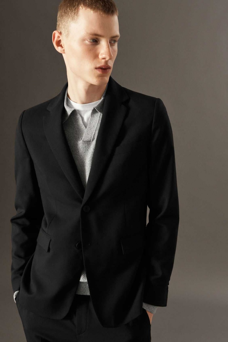 BLACK COS WOOL-HOPSACK BLAZER - SLIM | UXV-820934