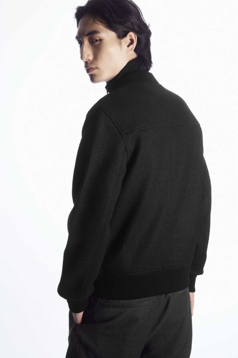 BLACK COS WOOL BOMBER JACKET | PKR-719406