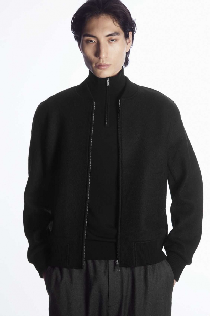 BLACK COS WOOL BOMBER JACKET | PKR-719406