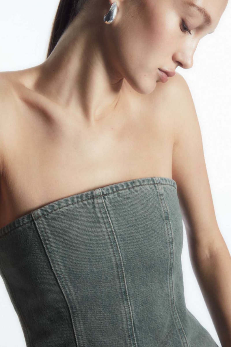 BLUE COS DENIM BUSTIER | VNJ-598137