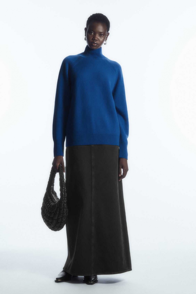 BLUE COS PURE CASHMERE TURTLENECK SWEATER | IEP-421970