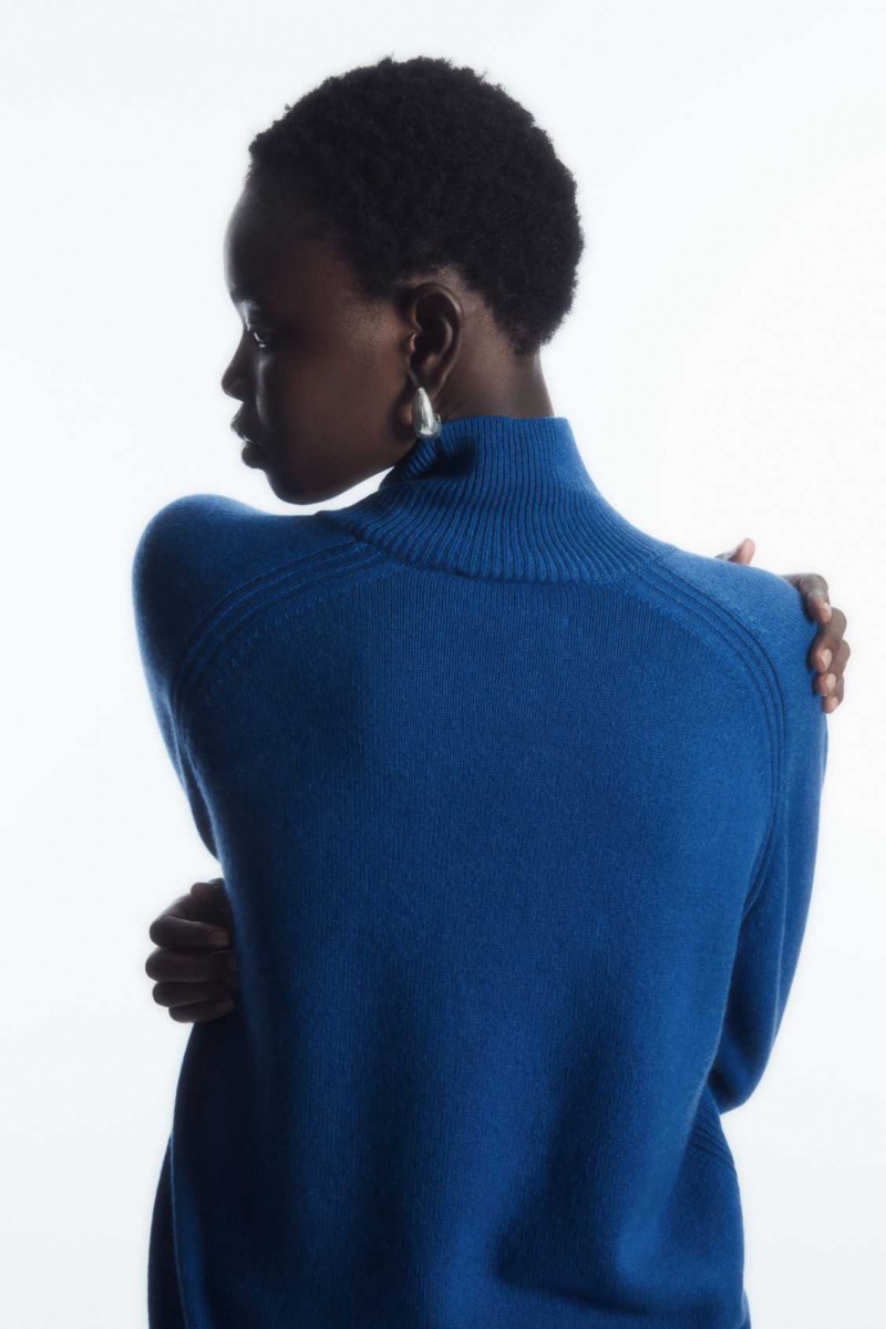 BLUE COS PURE CASHMERE TURTLENECK SWEATER | IEP-421970