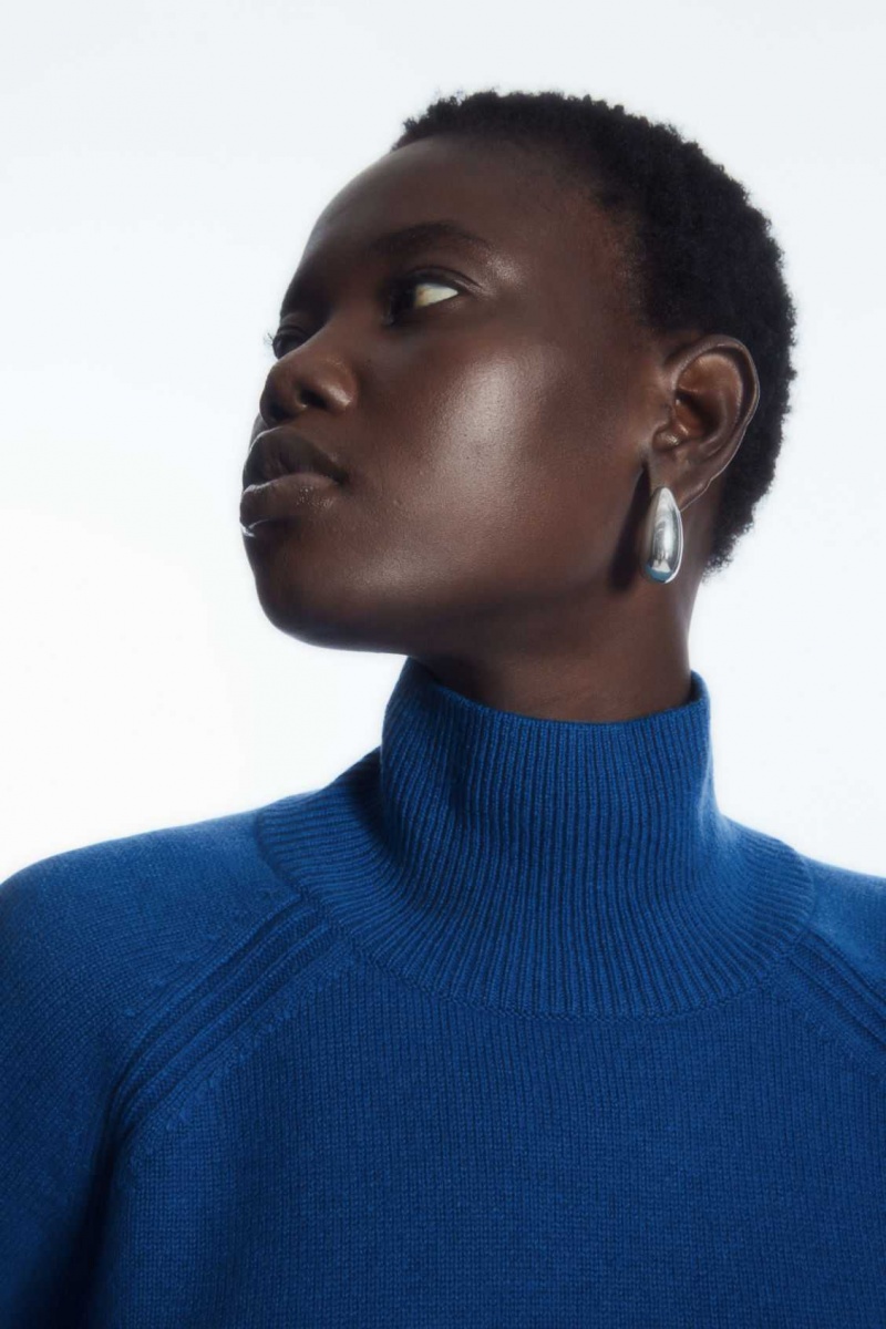 BLUE COS PURE CASHMERE TURTLENECK SWEATER | IEP-421970