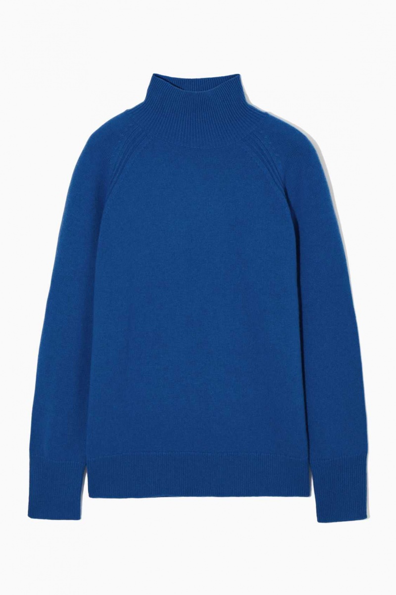 BLUE COS PURE CASHMERE TURTLENECK SWEATER | IEP-421970