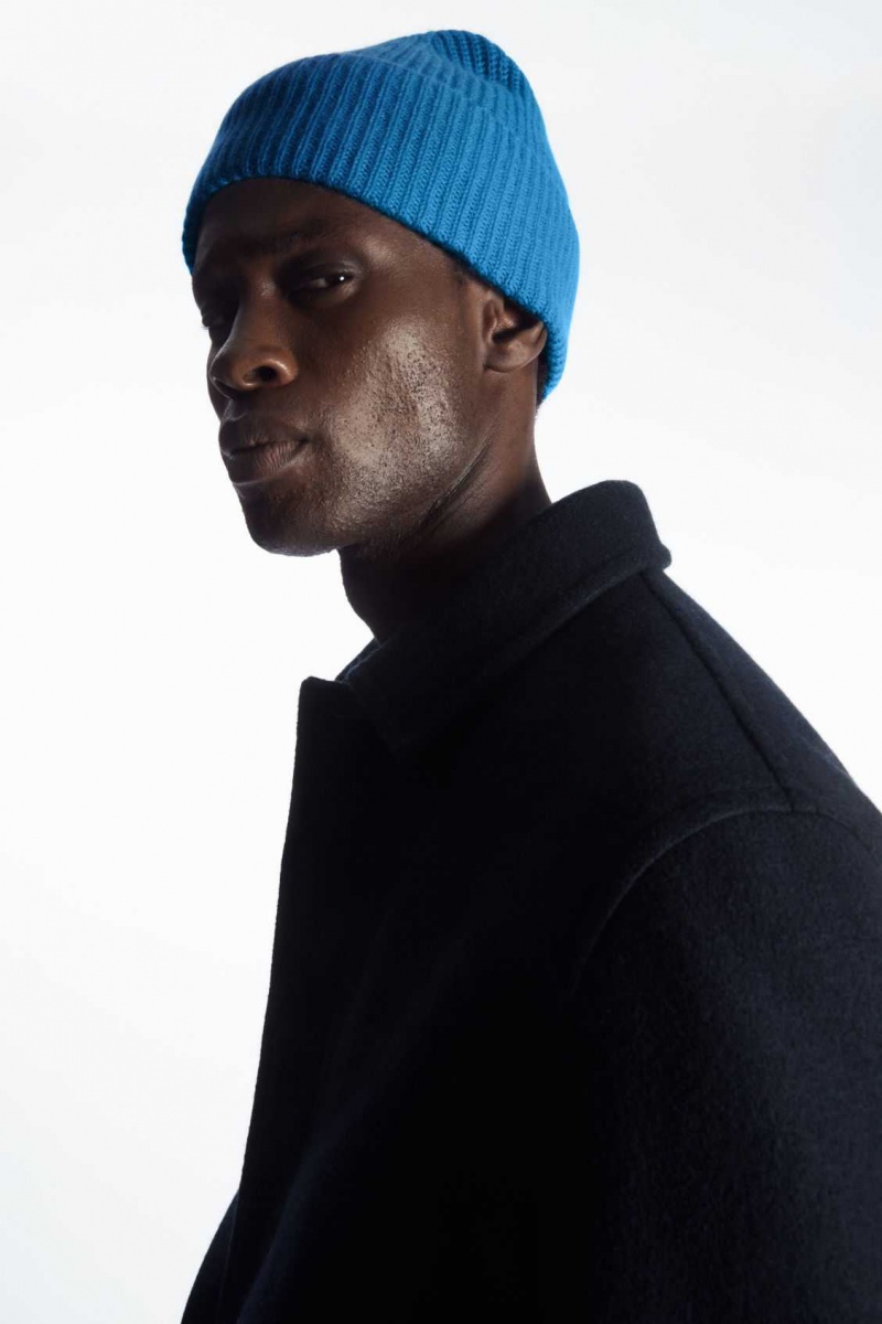 BRIGHT BLUE COS CASHMERE-BLEND BEANIE | QEF-086295