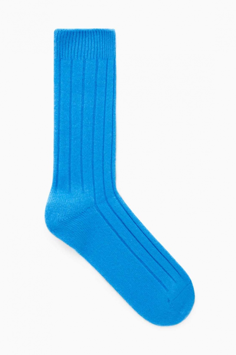 BRIGHT BLUE COS CHUNKY CASHMERE SOCKS | GEU-265408