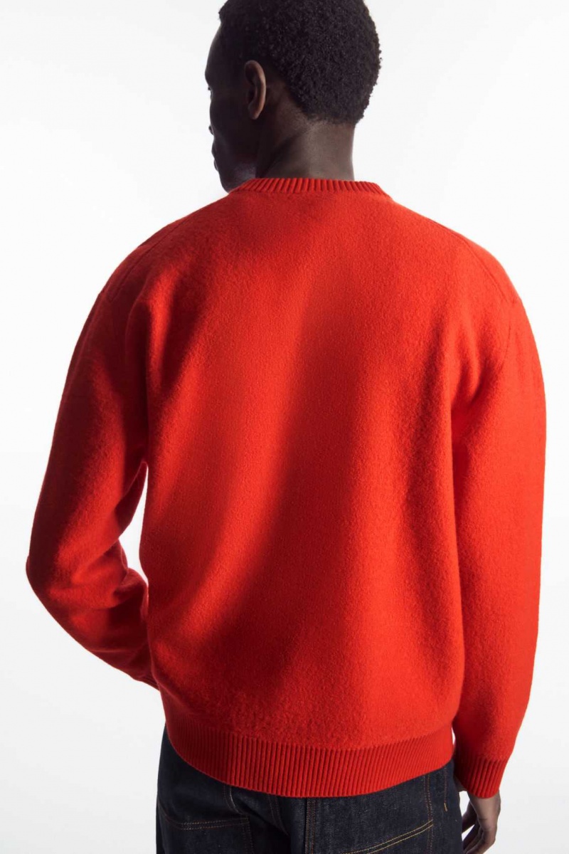 BRIGHT ORANGE COS BOILED-WOOL CREW-NECK SWEATER | RLN-925180