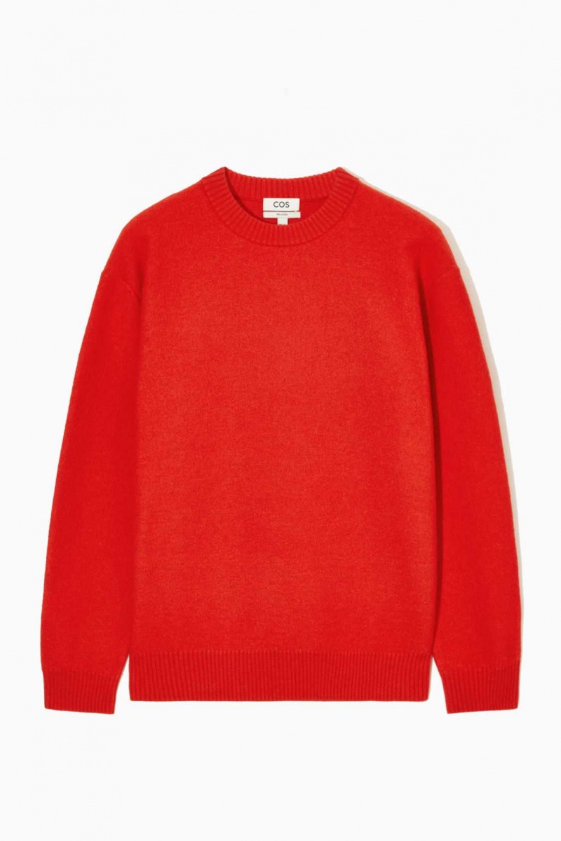 BRIGHT ORANGE COS BOILED-WOOL CREW-NECK SWEATER | RLN-925180