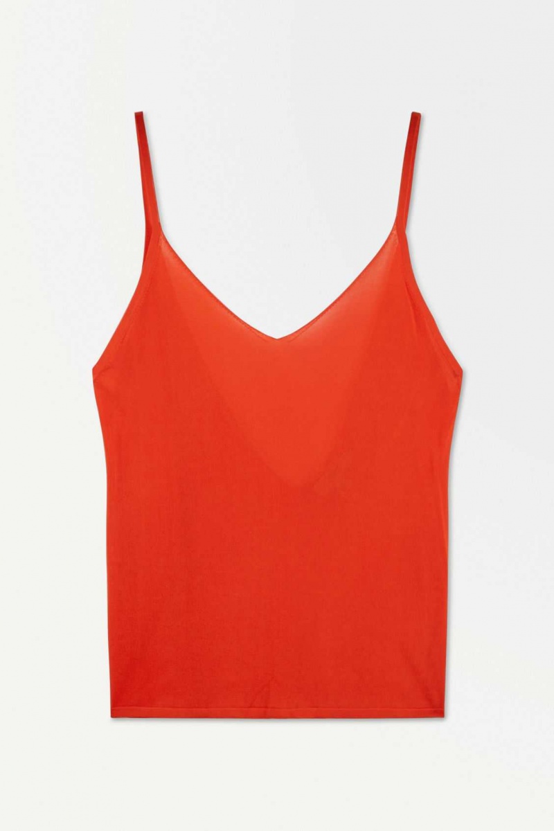 BRIGHT ORANGE COS THE SHEER KNITTED TANK TOP | TFU-651390