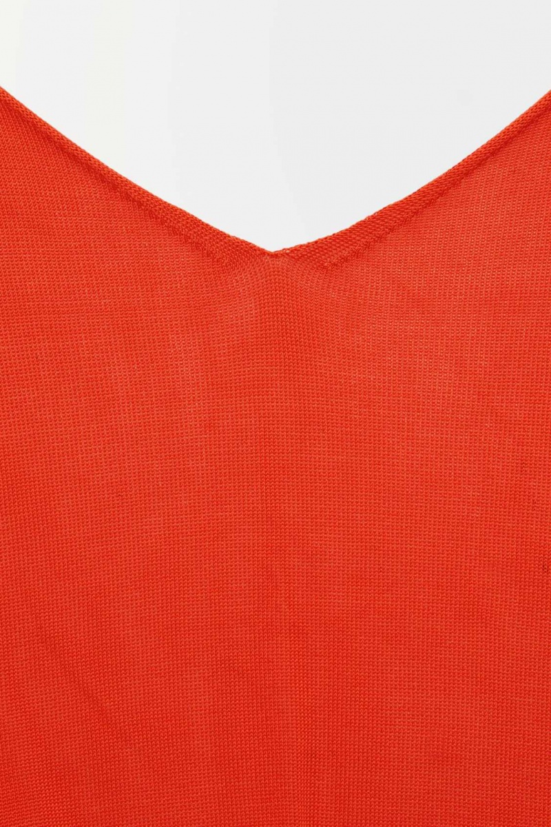 BRIGHT ORANGE COS THE SHEER KNITTED TANK TOP | TFU-651390