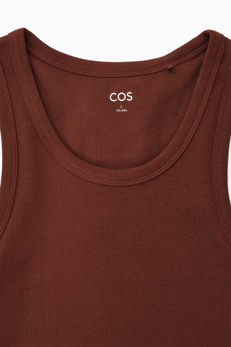 BROWN COS RIBBED TANK TOP | GFQ-810395