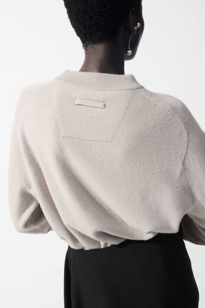 CHALK BEIGE COS THE ESSENTIAL CASHMERE SWEATER | JXG-480953