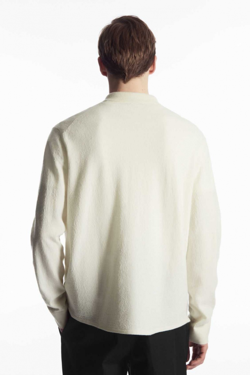 CREAM COS KNITTED BOILED-WOOL SHIRT | AOX-437580