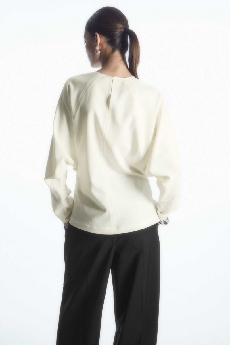 CREAM COS SCULPTED WOOL-BLEND TOP | SJB-853147