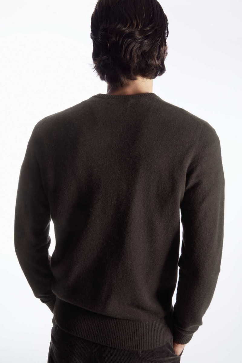 DARK BROWN COS PURE CASHMERE JUMPER | YAK-036124