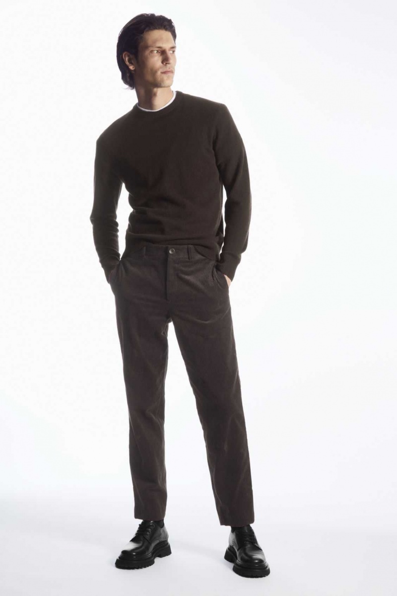 DARK BROWN COS PURE CASHMERE JUMPER | YAK-036124