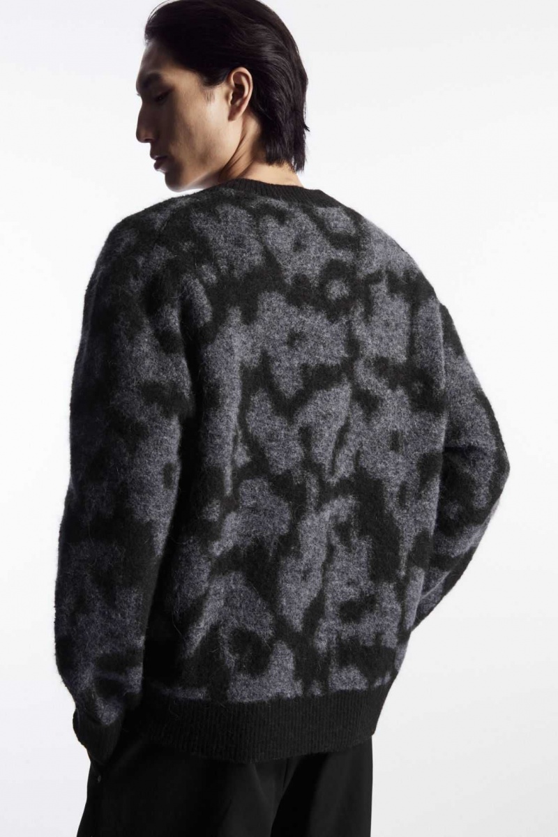 DARK BROWN / GREY COS ANIMAL-JACQUARD ALPACA-BLEND JUMPER | LCJ-371269