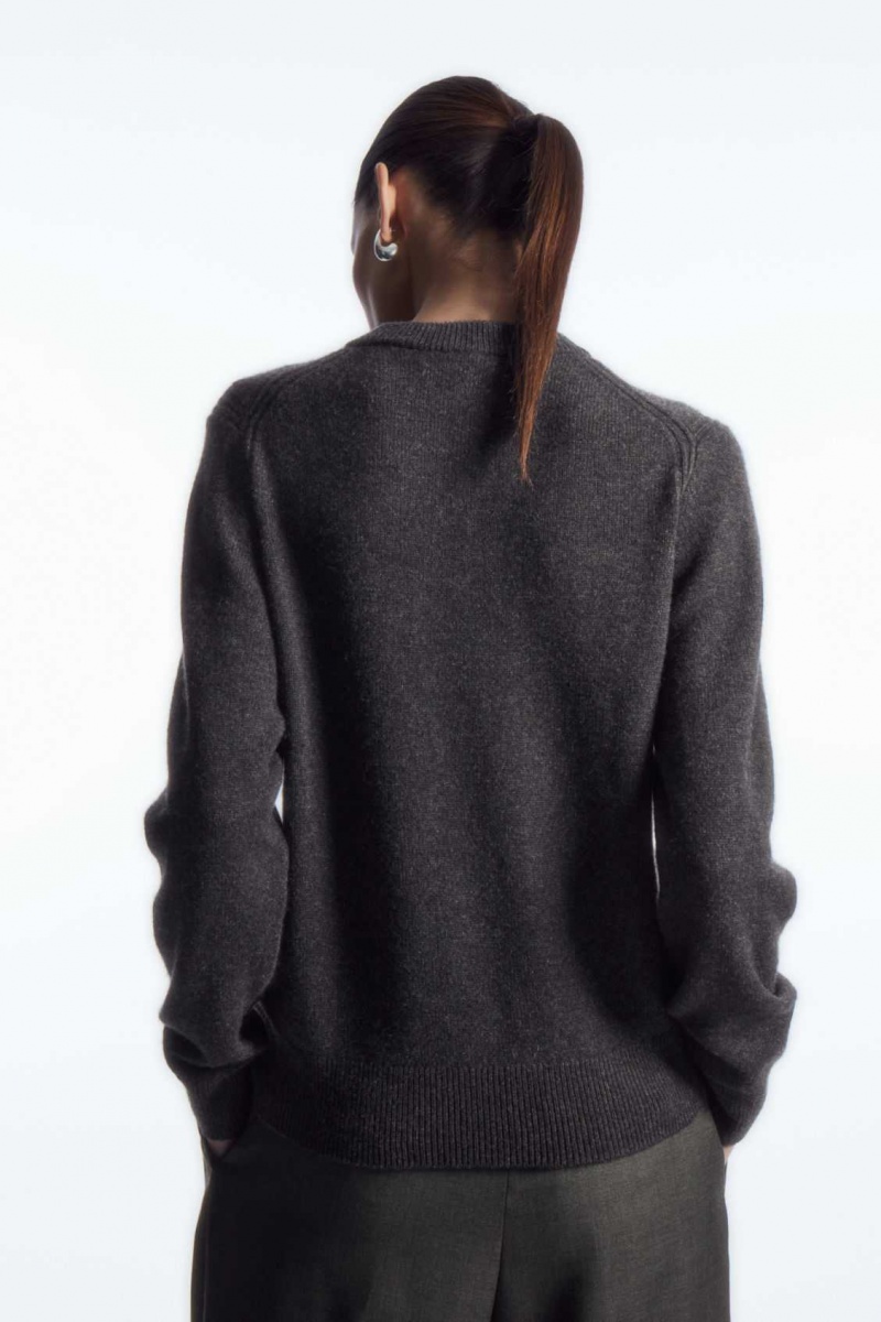 DARK GRAY COS PURE CASHMERE SWEATER | SLG-478296